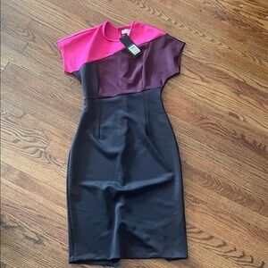Nine West Colorblock Dress with Pink, Burgundy, and Black New with tags
